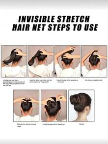 100pcs Black Elastic Hair Nets, Women's Invisible Hair Net Wig Cap, Suitable For Catering Service, Ballet Bun, Sleep, Flight Attendants, Nurses, Fine Mesh Professional Bun Net - Black - View 5