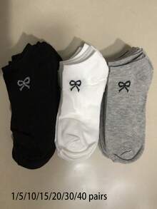 40/30/20/15/10/5/1 par de calcetines puros para mujer, calcetines invisibles, calcetines de tobillo, calcetines blancos, calcetines grises, calcetines negros, calcetines para damas, calcetines lindos, calcetines para niñas, adecuados para otoño, invierno, primavera, verano, diseño de malla transpirable, absorción de humedad, suaves y cómodos, adecuados para diversas ocasiones como festivales, deportes, casual, negocios, combinaciones de colores aleatorias - Multicolor - Ver 36
