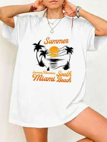 South Miami Beach Summer Adventure Retro T-Shirt - White - View 1