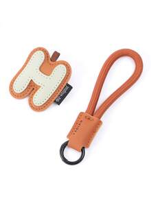 1pc PU Leather 3D Letter A-Z Keychain Pendant, Women's Fashion Bag Backpack Charm With Round Ring Buckle - Suitable For Valentine's Day Gift Or Decoration - Multicolor - View 8