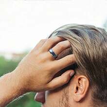 Men Wedding Rings - 8 mm, schwarz und roségold. - Übersicht 5