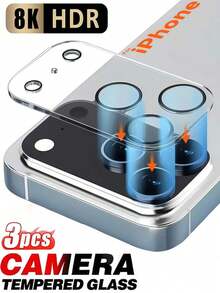 3pcs 9H Tempered Glass Camera Lens Screen Protector, Compatible With IPhone 17/Air/17 Pro/17 Pro Max/16 Pro Max/15 Pro Max/14 Pro Max/13/12/11 Pro Max | Suitable For Multiple Phone Models, High Hardness - Clear - View 11