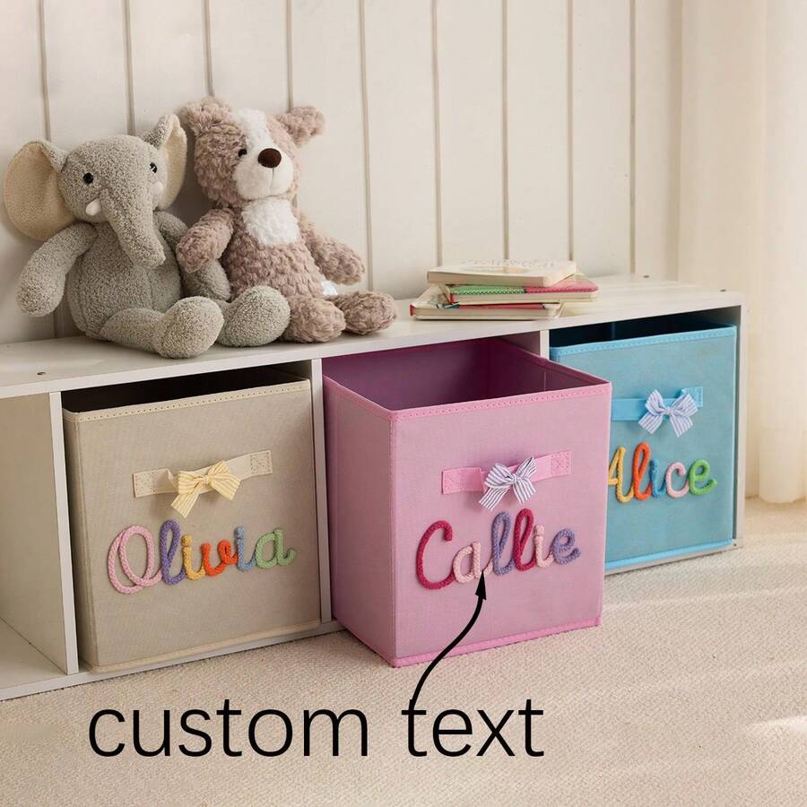 Customized Name Storage Box | Personalized Nursery Storage Cube | Home Decor | Children's Gift | Foldable Toy Bin | Nursery Gift