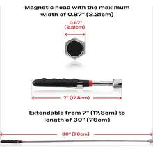 Outil de ramassage magnétique robuste 16LB avec tige télescopique, convient pour la réparation automobile et domestique, les zones difficiles d'accès, avec une poignée noire élégante et un clip de stylo - Diamant de 16 lb - Voir 2