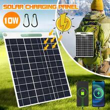 10W 太陽能板套件,便攜式隔熱太陽能充電器,配備雙 USB 與 DC 接口,適用於遊艇、露營車、船隻與戶外露營,便攜式戶外太陽能板 - 黑色 - 查看 2