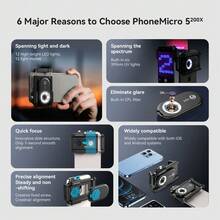 Mikroskop Saku APEXEL 200X, Mikroskop USB Definisi Tinggi untuk Ponsel, 12 Lampu LED / Kecerahan yang Dapat Diatur 3 Tingkat / Baterai Isi Ulang 100mAh Terintegrasi; Klip Ponsel Universal Kompatibel dengan Hampir Semua Ponsel Pintar - View 11
