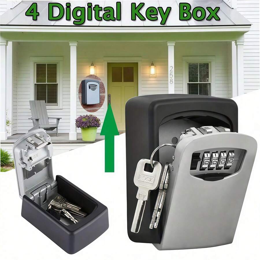 1PC Temporary Decoration Password Key Box Wall-Mounted Cat Eye Construction Site Anti-Theft Door Key Password Lock Box Engineering Style