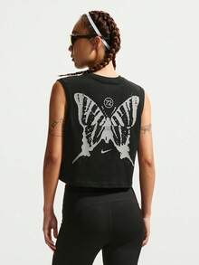 Nike Swift Butterfly Dri-FIT 女款快乾無袖跑步T恤 IM0632-010 - 黑色 - 查看 2