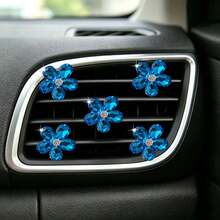 5pcs Pink Small Crystal Set Car Air Vent Aromatherapy Decor Clip Shiny Car Interior Decoration - Crystal - View 8