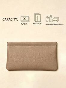 Portefeuille long en PU pour femmes, portefeuille long  de vache de première couche avec fermeture automatique, porte-cartes, sac à documents, fermeture automatique, sac de rangement pour écouteurs, câble de données, espèces, cosmétiques, articles de première nécessité, cadeau d'anniversaire, cadeau de la Saint-Valentin - Voir 11