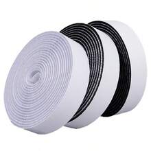 1 Conjunto, 10 Metros/5 Metros de Comprimento, Fita Dupla Face de Gancho e Laço, Fita Autoadesiva de Gancho e Laço, Usada para Fixação de Janelas, Molduras de Quadros, Telas Mosquiteiras, Carpetes e Autoadesivo Forte para Carros - A-branco - Visão 1