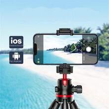 2026 靈活章魚三腳架 適用於 iPhone 智慧型手機 相機 DSLR 2合1設計 附手機支架 側邊冷靴 1/4''螺絲 - 查看 7
