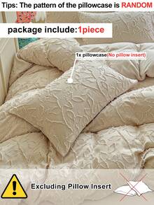 1pc Pastoral Leaf Pattern Embroidered Bed Pillowcase, Khaki Minimalist Textured Polyester Throw Pillow Cover, All-Season Ins Style Home Decor, Soft And Breathable, Machine Washable, No Filling Included - Khaki - View 4