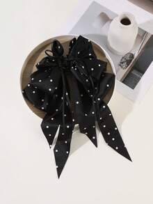 1pc Elegant Fashion Multi-Layer Polka Dot Bow Ribbon Hair Claw Clip - Multicolor - View 4