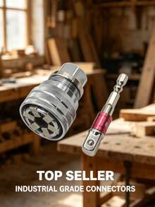 Adjustable Universal Socket Wrench 3/8'' To 3/4'' Universal Socket With 3/8'' Extension Bar Manual Socket Set Drill/Electric Drill Wrench Adapter Suitable For Power Tool Repair - A - View 3