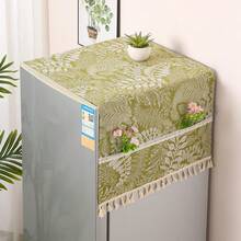 Cotton Linen Fridge Dust Cover With Double Side Pockets Waterproof Anti Dust Refrigerator Top Cover - View 31
