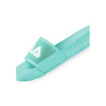 FILA Women's Slide Flip Flops, Morro Bay Spiro Wmn, Rubber And Gel, 3D Logo, Wide Strap With Hexagonal Pattern, Pool And Beach Sandals, Everyday Lifestyle Use, Sizes 36-41 - Mint Green - View 5