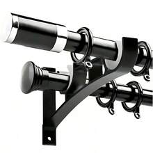 Support de tringle à rideaux double, lot de 2 supports en métal, support de tringle à rideaux durable, accessoires de quincaillerie pour fenêtres - 2 pièces - Voir 3