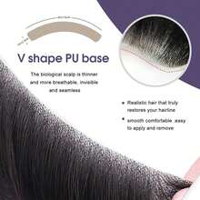 Men Forehead Hairline Toupee Real Human Hair Skin PU Man Hairpieces Hair Topper For Receding Natural Hairline Replacement System - S1 - View 11