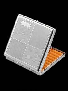1pc Metal Cigarette Case, For Regular, King Size, 100s Cigarettes, Holds 20 Cigars, Pocket Cigarette Holder, Unisex, Smoking Accessories - Multicolor - View 18