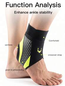 1pc Ankle Brace - Ankle Support Sleeve And Ankle Wrap - Compression Ankle Brace For Basketball, Running, Yoga, Hiking - Multicolor - View 2