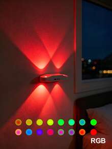 1pc 4LED Motion Sensor Night Light, Rechargeable Wireless Magnetic Wall Light, Wireless LED Stair Step Light - White Four-hole Cat's Eye Light - View 9