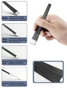 Cuchillo para el cuidado de los pies, lima para piel muerta & lima para uñas de los pies gruesas. Adecuado para eliminar piel muerta, callos, uñas de los pies engrosadas (onicomicosis) y tratar uñas encarnadas. Este juego de herramientas profesionales para el cuidado de los pies es perfecto para uso doméstico y técnicos de uñas, viene con una caja de almacenamiento para una organización fácil. - Multicolor - Ver 2