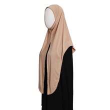 Breathable Daily Wear Convenient Elastic Tie-Up Split Modest Hijab Muslim Headscarf, Instant Hijab - Multicolor - View 13
