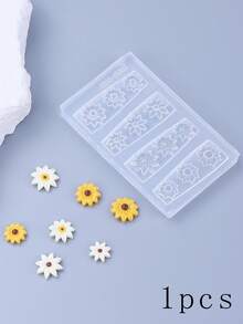 1/2PCS 3D五瓣花美甲矽膠模具，可重複使用雕花裝飾DIY美甲設計工具，美甲飾品樹脂模具美甲用品，美甲工具 - 無色 - 查看 11