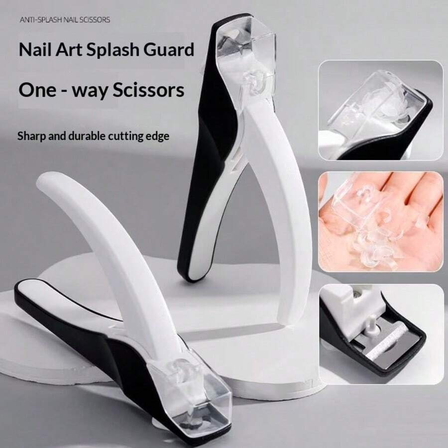 Nails 2-In-1 Nail Tip Clipper With Splash Guard & Nail File, Precision False Nail Cutter For Acrylic Nails, Press On Nails And Gel Nail Tips, Portable Manicure Tool