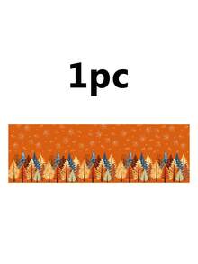 1Pc 45x140cm Autumn Maple Leaf Theme Window Curtain, Rod Pocket Design, Lightweight, Polyester Material, Suitable For All Seasons, Thanksgiving Home Decor, Autumn Harvest Theme Decor, Applicable To Kitchen, Bedroom, Coffee Shop, Office. - Multicolor - View 7
