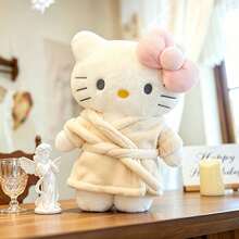 1 pièce Peignoir, Pyjama, Peluche, Oreiller de sommeil, Cadeau d'anniversaire, Cadeau de la Saint-Valentin, Souvenir - Gris pâle - Voir 3