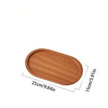 1pc Solid Wood Serving Tray, Oval Coffee Tray, Ins Style Natural Wood Decorative Tray For Home - Multicolor - View 2