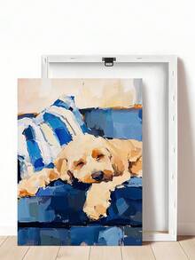 1pc Golden Retriever Oil Painting, Vintage Animal Art, Abstract Sleeping Dog On Couch,Festival Gift, Suitable For Bedroom,Living Room, Bath,Wall Arts,Wall Decor,Home Decor,Room Decor, Canvas Wall Art, Posters, Wall Art With Frame, Optional Frame ﻿ ﻿ - 1PCS - View 22