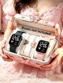 4/2件組 女款時尚優雅LED心形數位顯示電子錶與蝴蝶手鍊套組，適合女性佩戴，完美作為朋友/家人的生日禮物，適用於返校、派對、旅行及各種場合。畢業季、感恩節，女性完美禮物 - 彩色 - 查看 12