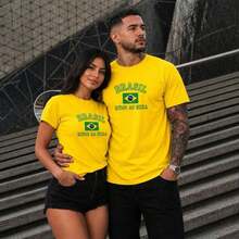 Kit Of 2 Couple's T-Shirts - Brazil Road To The Hexa (Brazilian National Team) World Cup 2026 - Unisex Shirt For Women And Men - 黃色 - 查看 1