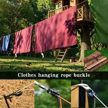 Outdoor Hunting Camping Tent Accessories 2.9in*1.6in*0.67in Size Camping Tarp Windproof Rope Tent Rope Tightener Self-Locking Binding Tightener Aluminum Alloy Automatic Tightening Buckle Suitable For 0.16in*0.24in Size Rope - Black - View 8