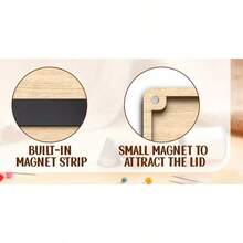 A Spring Floral Theme Needle Holder, Magnetic Needle Case, Portable Sewing Accessory Suitable For HandSewing, Crafts, And Projects,Sewing Essential, Perfect Closure Magnetic Design, Decorative Wooden Box, Sturdy Wooden Box, Universal Gift - Floral - View 2