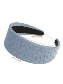 1 pieza Diadema de textura tejida vintage, banda ancha multicolor, accesorio para el cabello versátil para uso francés/diario/desplazamiento - Multicolor - Ver 11