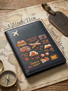 1pc Cute Cartoon Pattern PU Passport Cover, Suitable For Travel Document Storage, Birthday Gift, Holiday Gift Or Anniversary Surprise For Friends, Colleagues And Family, Portable Foldable Design Passport Holder, Ideal Gift For Travelers, Essential For Business Trips And Cruises, Travel Must-Have For Passport Holders, Travel Accessory Passport Sleeve, Yellow, Black, Blue, Pink, Red, White, 6 Colors Available - Multicolor - View 12
