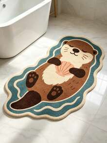 1 pieza Alfombra pasillera larga con diseño de nutria linda, estilo cálido y curativo, tapete para exteriores, tapete de baño, alfombra de baño, tapete de puerta, alfombra pequeña, alfombra, tapete de piso, decoración del hogar, alfombra pequeña de área, decoración del hogar, alfombra de área, alfombra de dormitorio, alfombra lavable, alfombra pasillera larga, alfombra de jardín - Multicolor - Ver 2
