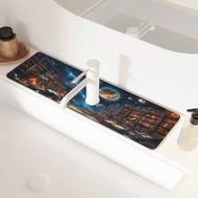 1 pieza Protector de salpicaduras de grifo de goma, almohadilla antisalpicaduras para grifo de baño, protector de barro, almohadilla de grifo a prueba de humedad y antideslizante, accesorio para encimera de cocina. Protege tu encimera de cocina. - Multicolor - Ver 4