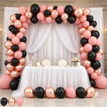 27/36pcs Party Balloon Set, Includes Matte Black, Champagne Gold And Vintage Pink 10-Inch Thick Anti-Burst Latex Balloons, Optional Ribbon Matching, Perfect For Birthday, Theme Party, Shower, Wedding, Valentine's Day, Proposal Engagement, Anniversary, Prom, Gender Reveal Decoration And Other Important Holidays, Suitable For Indoor And Outdoor Photography Props And Decoration - View 7