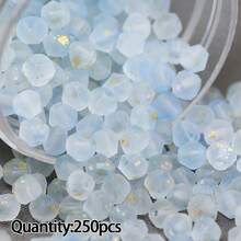 250 Stück 4mm bunte matte Kristallglasperlen, facettierte mattierte Goldpulver Doppelloch spitz zulaufende lose Perlen, handgefertigte Perlen DIY Materialien Armband Halskette Zubehör - DIY matte Kristallglasperlen - Übersicht 17