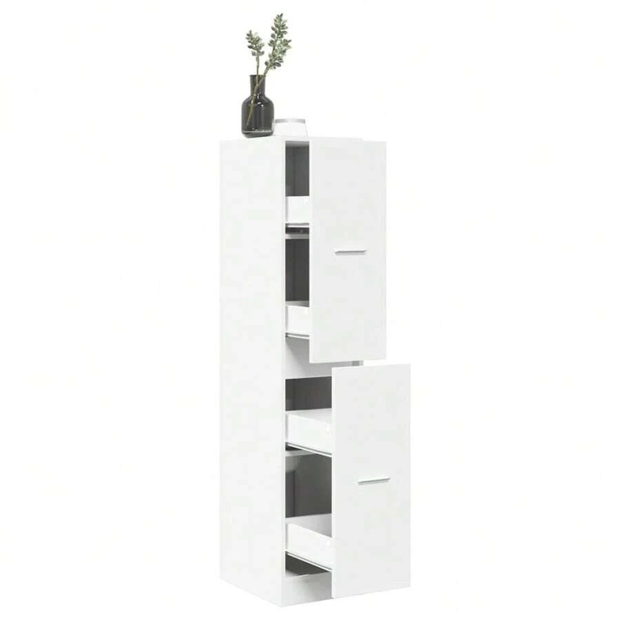 Apothecary Blanc 30x41x144,5 cm Bois d'ingénierie - Blanc - Voir 1