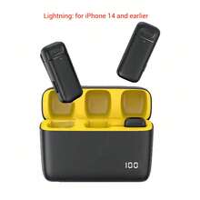 Professional Wireless Lavalier Microphone For Smartphones, Plug And Play Lapel Mic With Charging Case, Wireless Microphone For Video/Audio Recording, Teaching, Interviews - Yellow - View 8