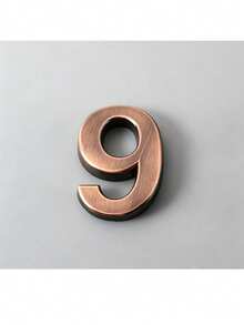 1pc Creative 3D Brushed Bronze Number Art Style Exquisite Outline ABS Material Door Number Plate Suitable For Office, Homestay, Home Entrance - House Number - View 24