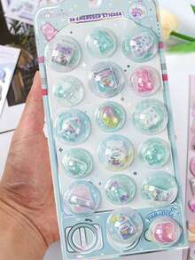 熱門3D膠囊搖搖貼紙，適用於剪貼簿、日誌、手機、平板電腦、兒童獎勵表、教育手工藝用品 - 彩色 - 查看 5