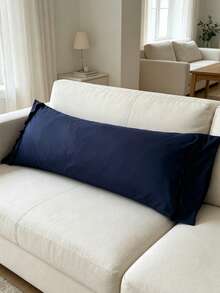 1pc 100% Polyester Solid Color Lace Long Pillowcase, Lightweight And Elegant, Soft As Clouds To The Touch, Suitable For Bedding And Sofa Decor (Pillow Insert Not Included) - Navy Blue - View 7