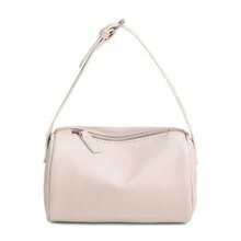 Covelin - Bolso de hombro pequeño para mujer, diseño minimalista y elegante, con piel de lichi - Beige - Ver 9